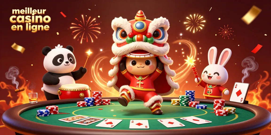 Animé par un dragon dansant, le meilleur casino en ligne offre un jeu captivant avec des cartes et des jetons.