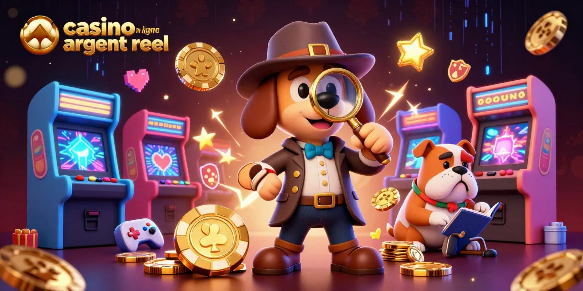 Jouez dans un casino en ligne argent réel avec des personnages mignons et des éléments couleur or, illustrant l'excitation du jeu.