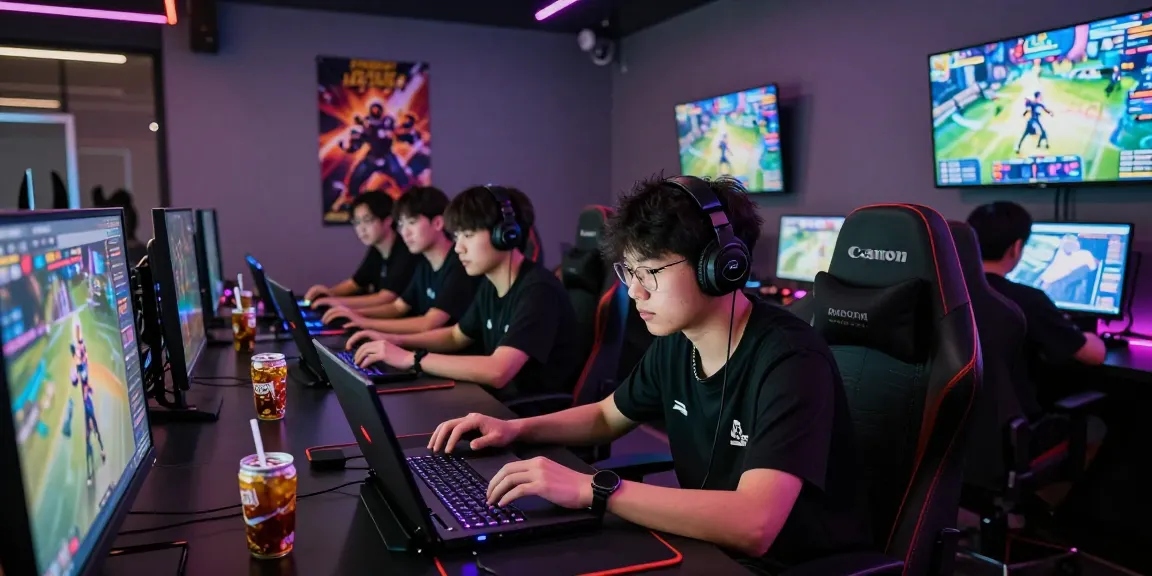 Energetic gaming session with players immersed in rokok88 esports competition.