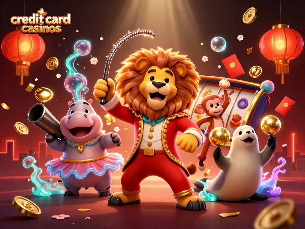 Enjoy the excitement of credit card casinos with vibrant characters and dynamic gaming elements.
