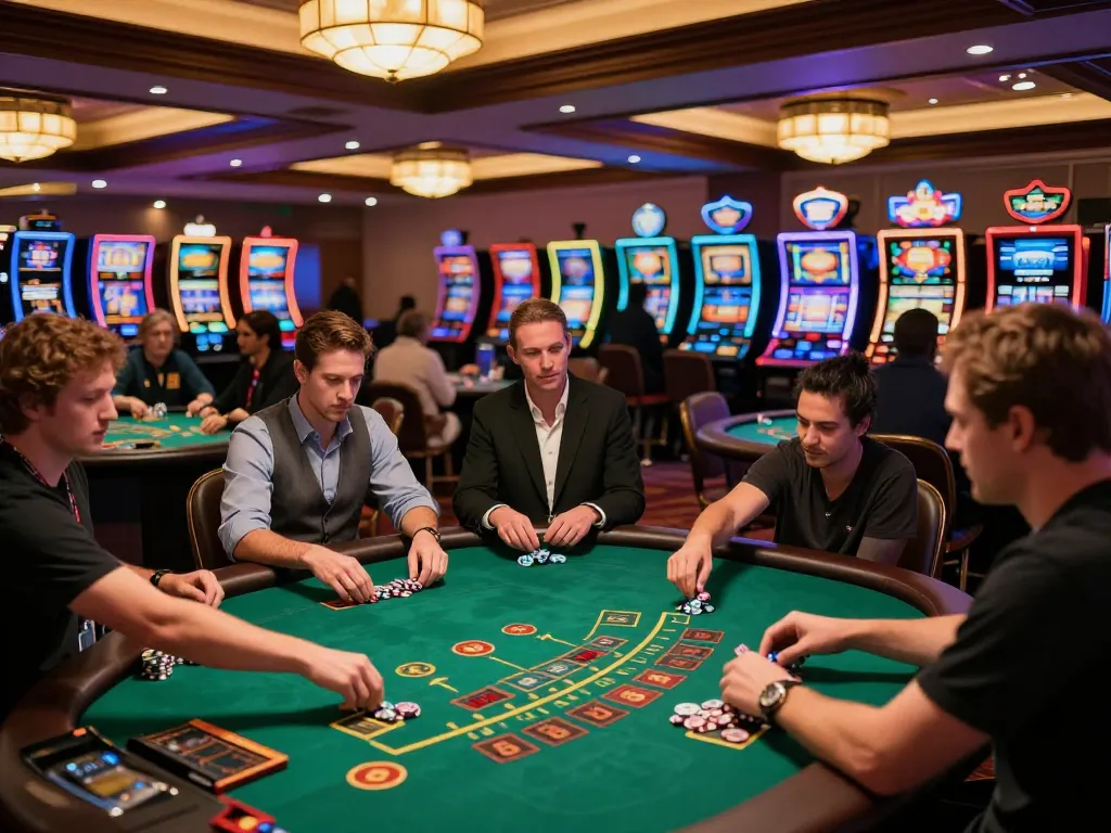 Players engaging in a thrilling blackjack game at 388bet casino, showcasing competitive gameplay.