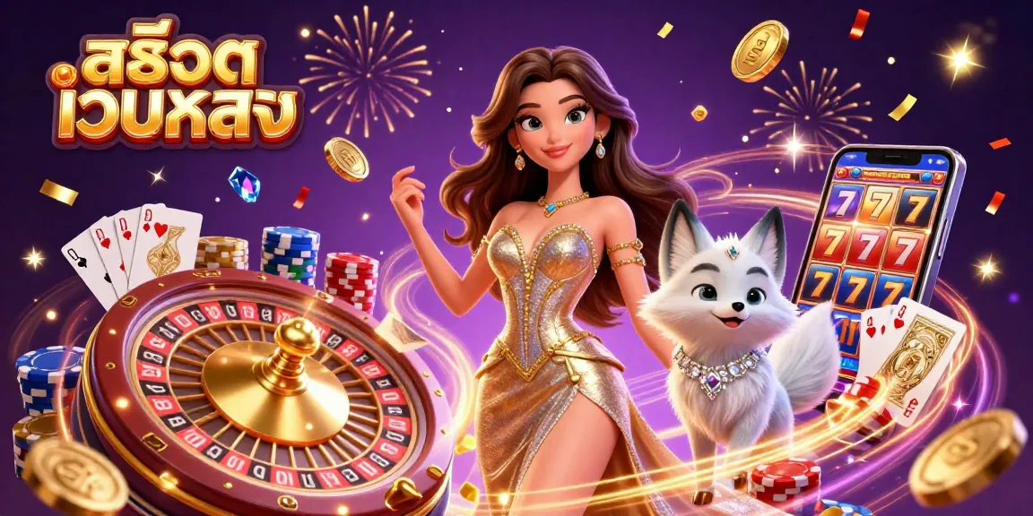 Experience thrilling gameplay with สล็อตเว็บตรง in this vibrant casino scene filled with golden coins and a stunning ice queen.