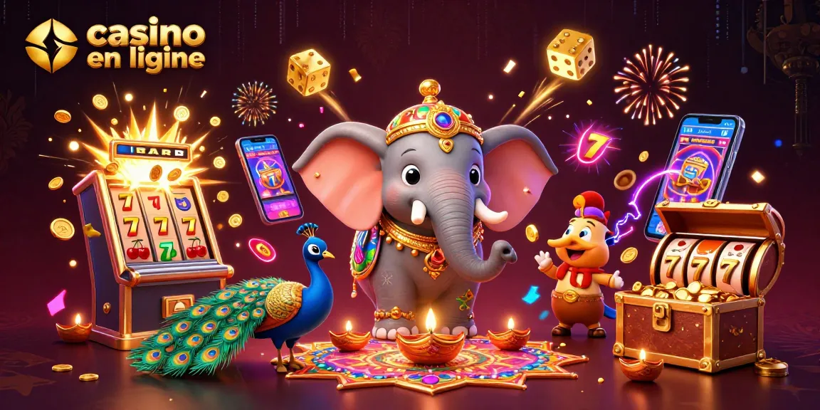 Déclenchez le potentiel du casino en ligne avec une illustration vibrante de jackpots et de jeux.