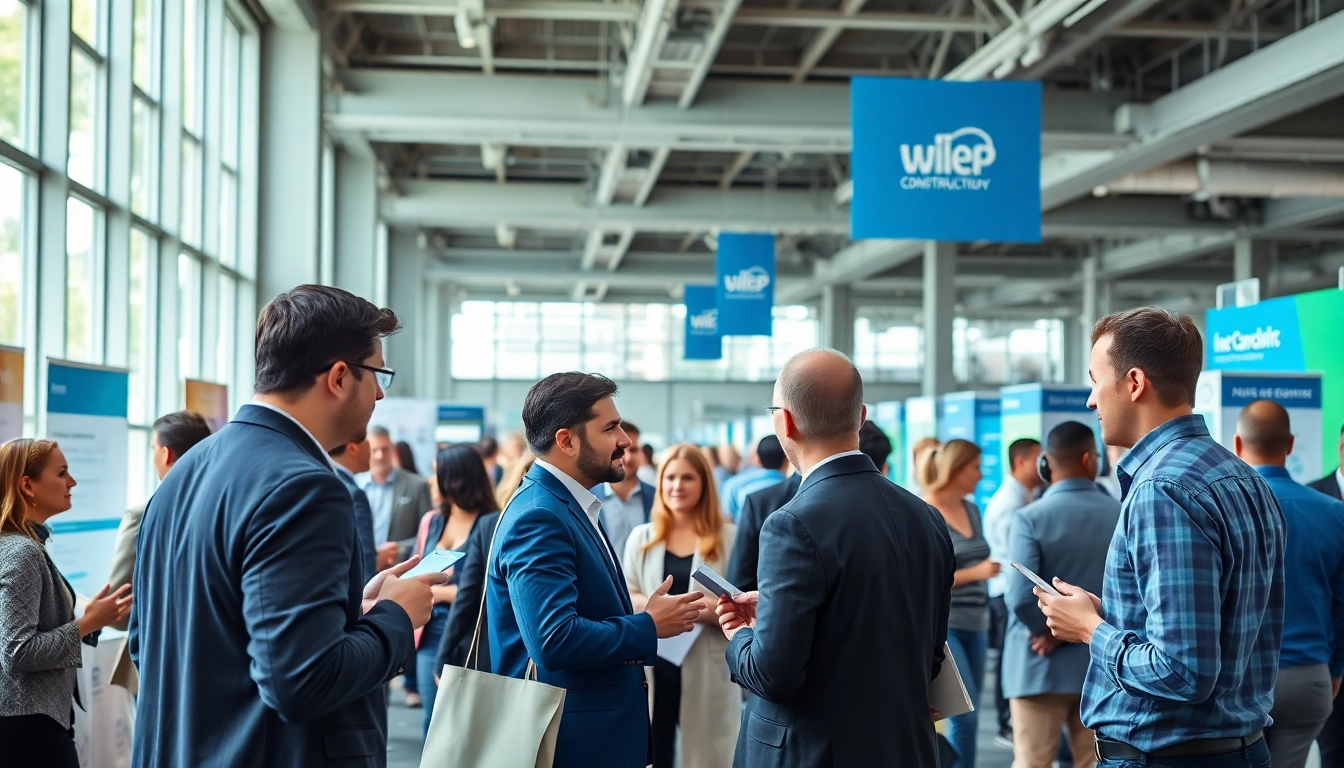 Engaging construction networking events atmosphere showcasing professionals interacting effectively.
