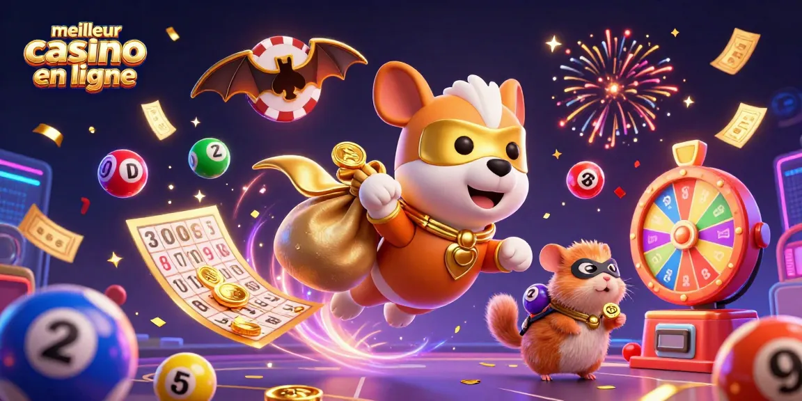 Découvrez le meilleur casino en ligne avec notre super-héros canin portant une cape dorée.