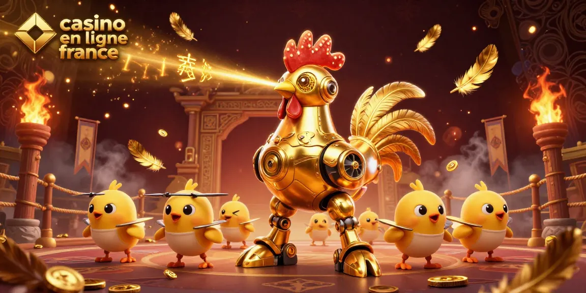 Profitez des jeux de casino en ligne en France avec un robot coq doré et ses drones!