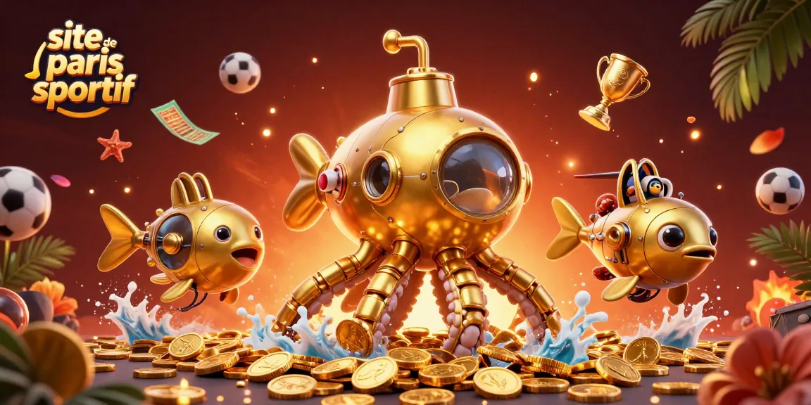 Plongez dans l'univers dynamique des paris sportifs avec ce site de paris sportif illustré, rempli de trophées et de ballons.
