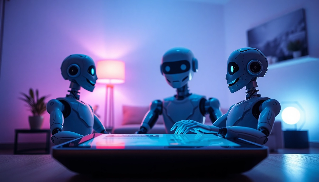 Immersive visual of a cozy digital chat room showcasing sex AI chat engagement with emotive chatbots.