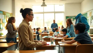 Engaged students participating in interactive Education activities in a dynamic classroom.