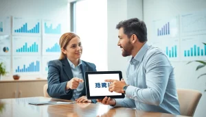 카드현금화를 강조하며 고객과 상담하는 금융 전문가의 모습