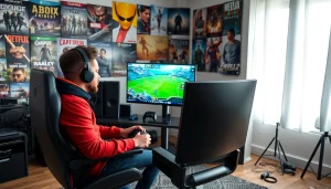 Engaging Xbox Series X game reviews setup showcasing a dedicated gamer and vibrant gaming environment.