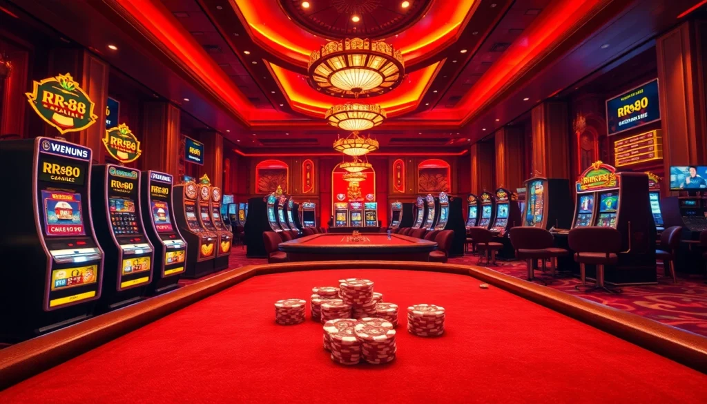 Experience the thrill of RR88 with vibrant casino visuals and engaging gameplay.