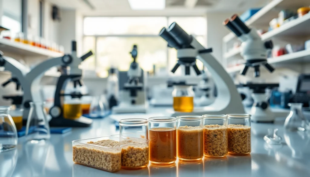 Analyseer badstof monsters met precisie in een modern laboratorium.