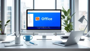 WPS Office 在明亮、专业的工作空间中的现代计算机屏幕上显示。