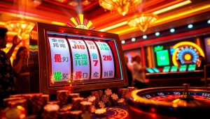 Experience the thrill of a mahjong slot demo with vibrant reels and winning combinations in a lively casino setting.