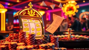 Engaged players experiencing the thrill of nổ hũ at a luxurious casino.