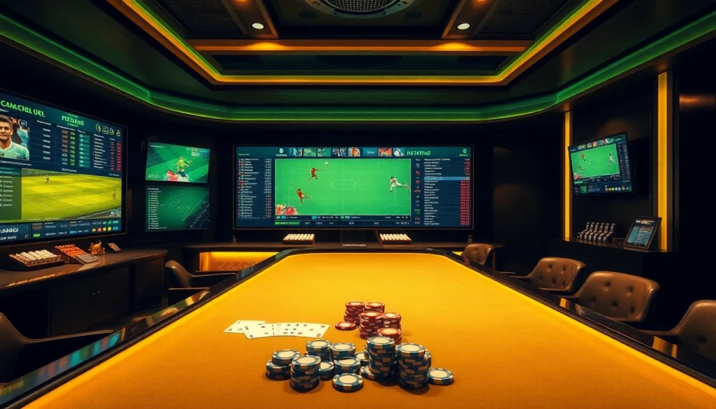 Dynamic sports betting interface on situs bola online with vibrant graphics and engaging visuals