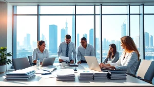 Accounting Services in Dubai showcased by professionals collaborating in a modern office.