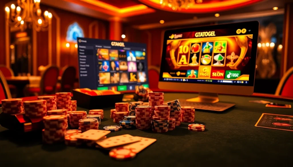 Experience thrilling gameplay with gtatogel while placing bets at a luxurious casino table.