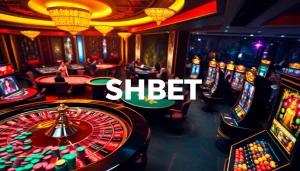 Experience the thrill of SHBET with vibrant casino tables and exciting gaming activities.